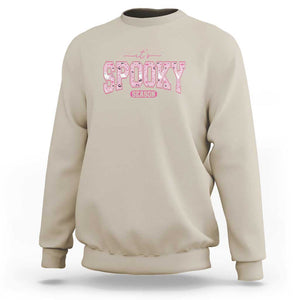 Funny Halloween Sweatshirt It's Spooky Season Pink Pumpkin Cute Cat TS11 Sand Print Your Wear