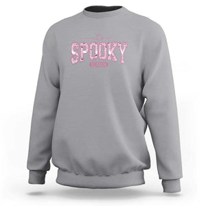 Funny Halloween Sweatshirt It's Spooky Season Pink Pumpkin Cute Cat TS11 Sport Gray Print Your Wear