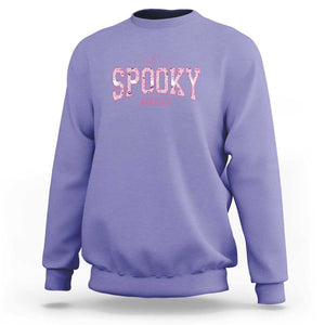 Funny Halloween Sweatshirt It's Spooky Season Pink Pumpkin Cute Cat TS11 Violet Print Your Wear