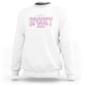 Funny Halloween Sweatshirt It's Spooky Season Pink Pumpkin Cute Cat TS11 White Print Your Wear