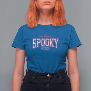 Funny Halloween T Shirt For Women It's Spooky Season Pink Pumpkin Cute Cat TS11 Royal Blue Print Your Wear