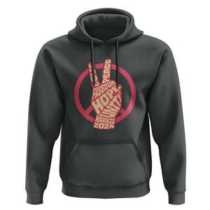 Harris 2024 Hoodie Love Peace Freedom Hope Unity Peace Sign TS11 Dark Heather Print Your Wear