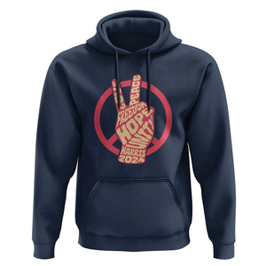 Harris 2024 Hoodie Love Peace Freedom Hope Unity Peace Sign TS11 Navy Print Your Wear