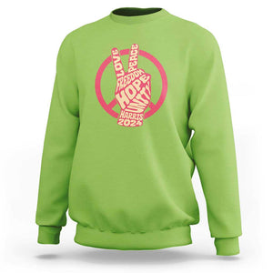 Harris 2024 Sweatshirt Love Peace Freedom Hope Unity Peace Sign TS11 Lime Print Your Wear