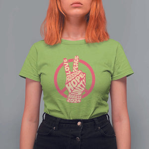 Harris 2024 T Shirt For Women Love Peace Freedom Hope Unity Peace Sign TS11 Lime Print Your Wear