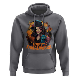 Funny Harris Supporter Hoodie Happy Kamalaween Kamala Witch Halloween Cat TS11 Charcoal Print Your Wear