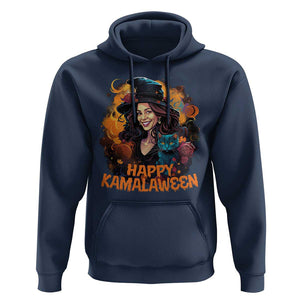 Funny Harris Supporter Hoodie Happy Kamalaween Kamala Witch Halloween Cat TS11 Navy Print Your Wear