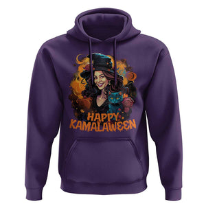 Funny Harris Supporter Hoodie Happy Kamalaween Kamala Witch Halloween Cat TS11 Purple Print Your Wear