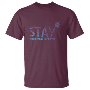 Suicide Prevention Awareness T Shirt Stay Your Story Isn't Over Butterfly Semicolon TS11 Maroon Print Your Wear