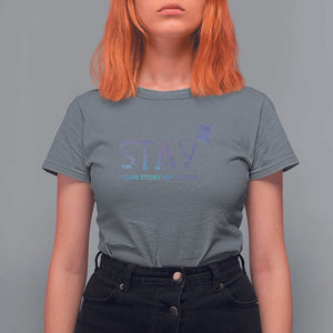 Suicide Prevention Awareness T Shirt For Women Stay Your Story Isn't Over Butterfly Semicolon TS11 Charcoal Print Your Wear