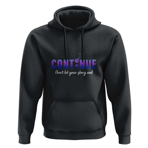 Suicide Prevention Awareness Hoodie Continue Don't Let Your Story End Semicolon Butterflies TS11 Black Print Your Wear