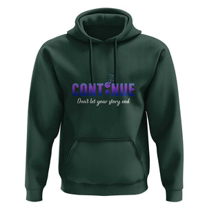 Suicide Prevention Awareness Hoodie Continue Don't Let Your Story End Semicolon Butterflies TS11 Dark Forest Green Print Your Wear