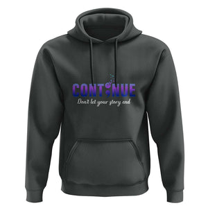 Suicide Prevention Awareness Hoodie Continue Don't Let Your Story End Semicolon Butterflies TS11 Dark Heather Print Your Wear