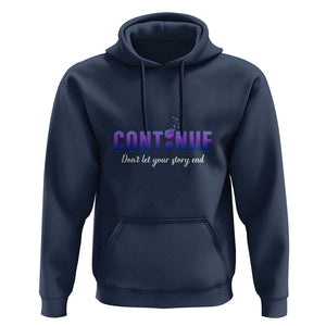 Suicide Prevention Awareness Hoodie Continue Don't Let Your Story End Semicolon Butterflies TS11 Navy Print Your Wear