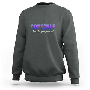 Suicide Prevention Awareness Sweatshirt Continue Don't Let Your Story End Semicolon Butterflies TS11 Dark Heather Print Your Wear