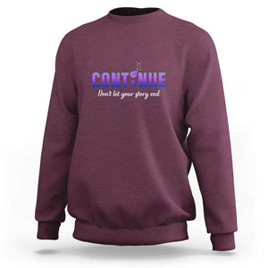 Suicide Prevention Awareness Sweatshirt Continue Don't Let Your Story End Semicolon Butterflies TS11 Maroon Print Your Wear