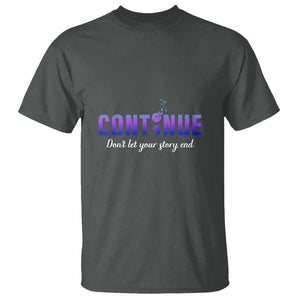 Suicide Prevention Awareness T Shirt Continue Don't Let Your Story End Semicolon Butterflies TS11 Dark Heather Print Your Wear