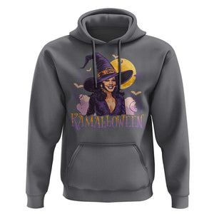 Funny Harris Supporter Hoodie Kamalloween Kamala Witch Halloween Bat Moon TS11 Charcoal Print Your Wear