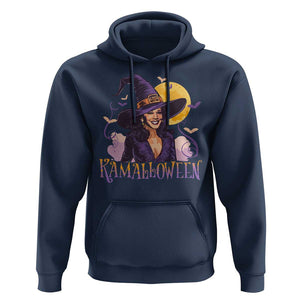 Funny Harris Supporter Hoodie Kamalloween Kamala Witch Halloween Bat Moon TS11 Navy Print Your Wear