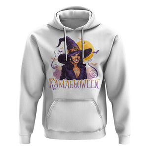 Funny Harris Supporter Hoodie Kamalloween Kamala Witch Halloween Bat Moon TS11 White Print Your Wear