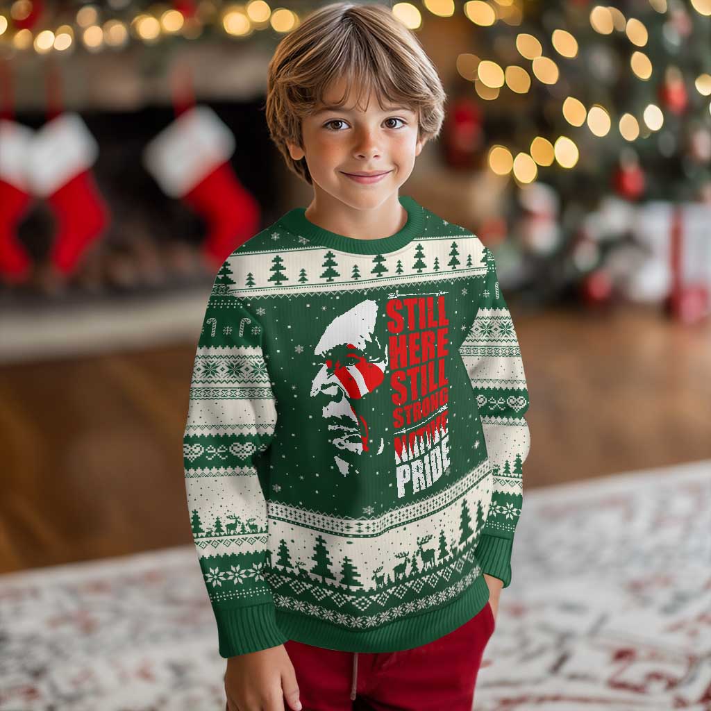Native Americans Ugly Christmas Sweater Still Here Still Strong Native Pride Tribes TS11 Forest Green Beige Print Your Wear