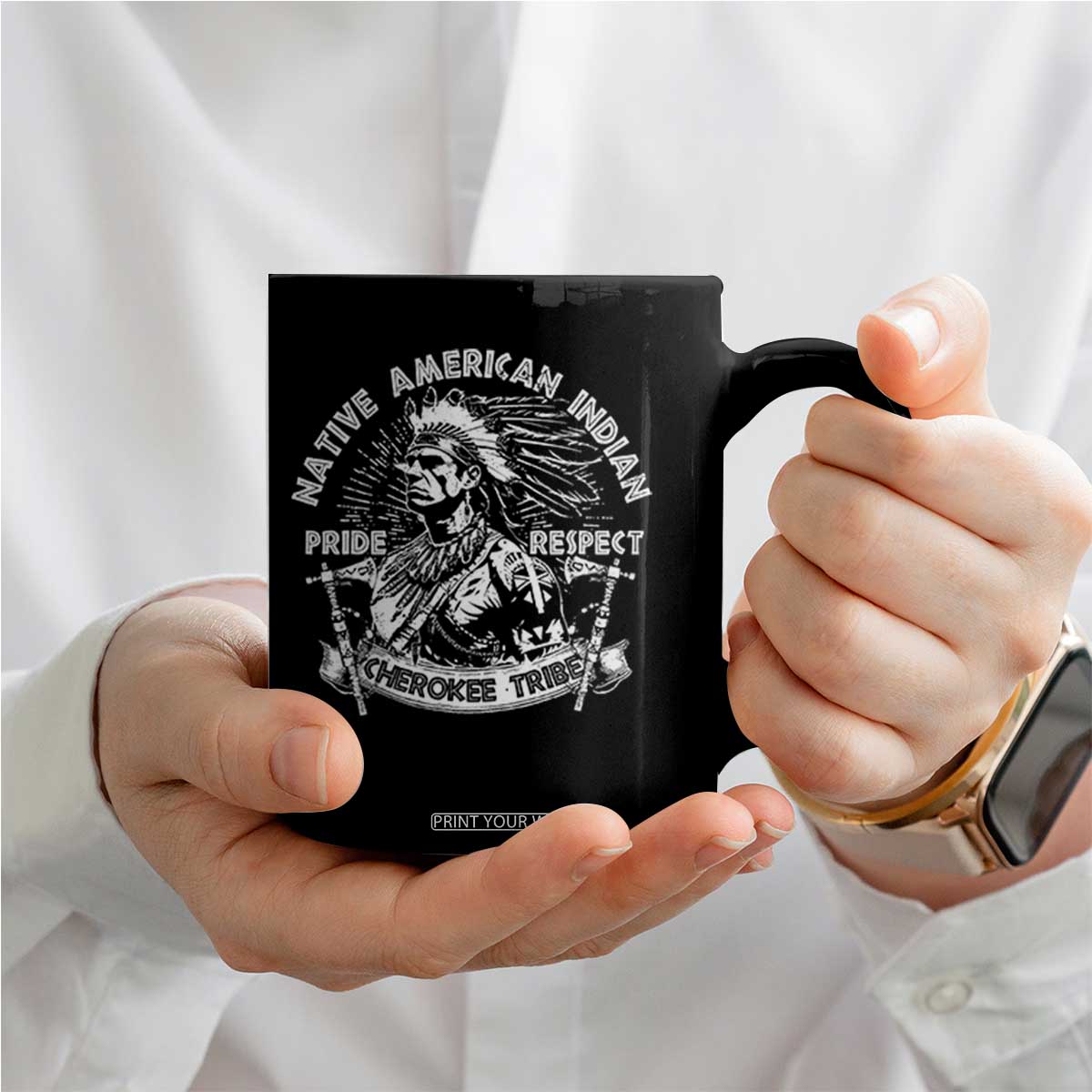 Cherokee Tribe Coffee Mug Native American Indian Pride Respect Axe TS11 Print Your Wear