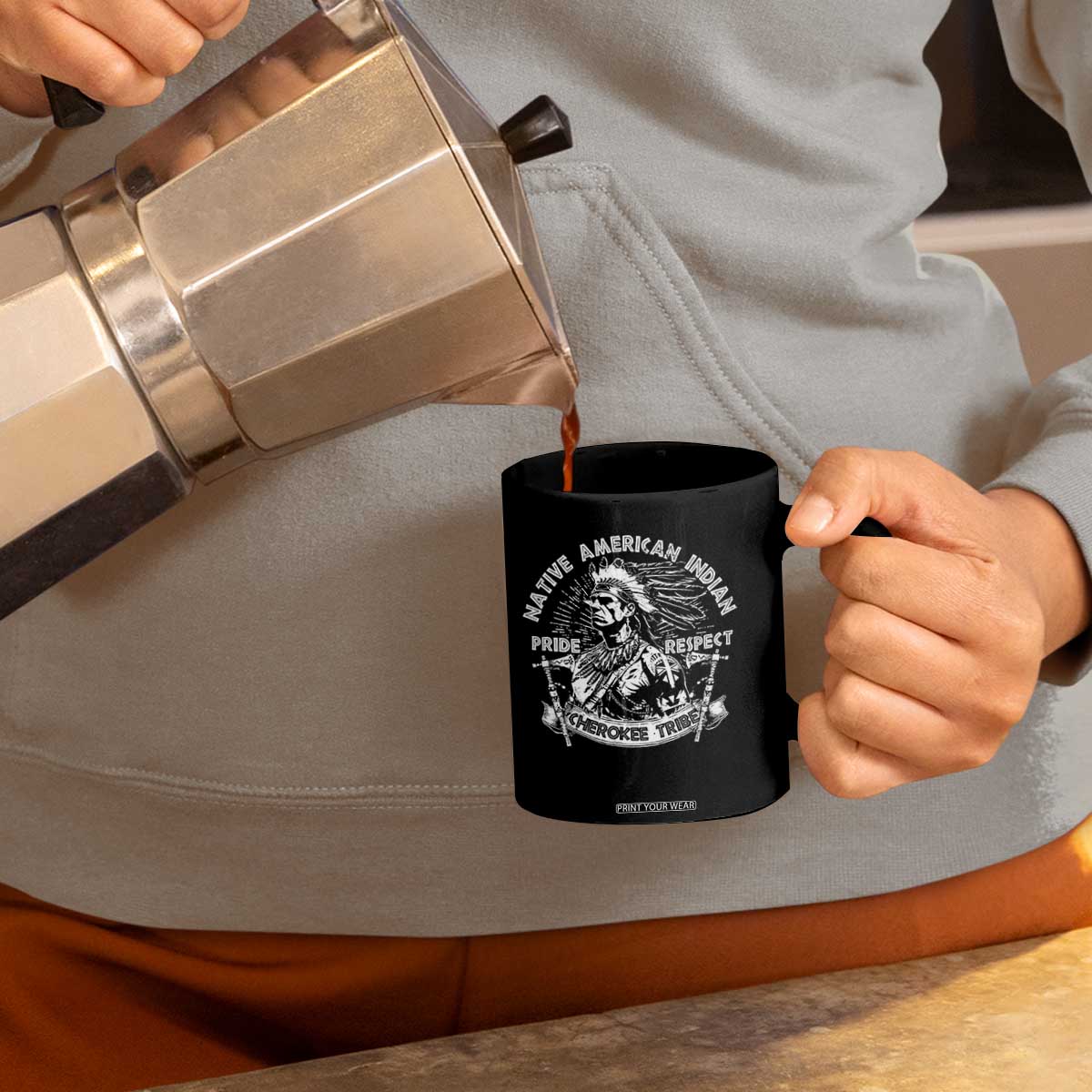 Cherokee Tribe Coffee Mug Native American Indian Pride Respect Axe TS11 Print Your Wear