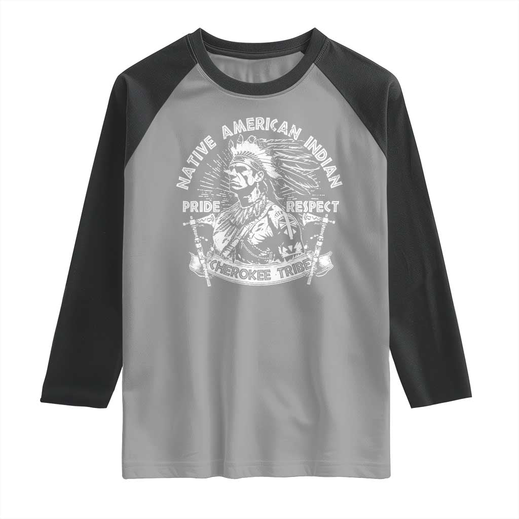 Cherokee Tribe Raglan Shirt Native American Indian Pride Respect Axe TS11 Sport Gray Black Print Your Wear