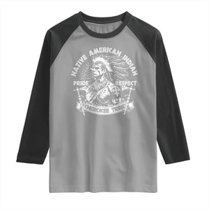 Cherokee Tribe Raglan Shirt Native American Indian Pride Respect Axe TS11 Sport Gray Black Print Your Wear
