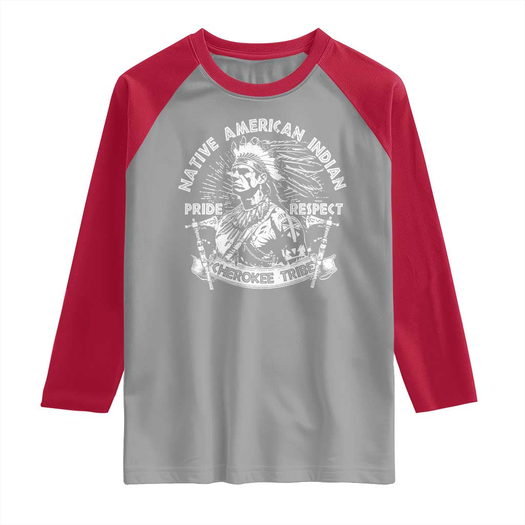 Cherokee Tribe Raglan Shirt Native American Indian Pride Respect Axe TS11 Sport Gray Red Print Your Wear