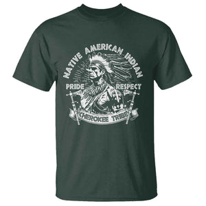 Cherokee Tribe T Shirt Native American Indian Pride Respect Axe TS11 Dark Forest Green Print Your Wear