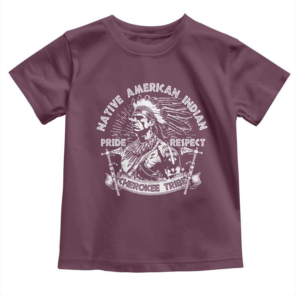 Cherokee Tribe Toddler T Shirt Native American Indian Pride Respect Axe TS11 Maroon Print Your Wear