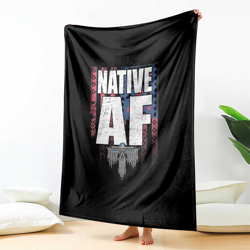 Native American Indian Throw Blanket Native AF Indigenous Vintage Thunderbird TS11 Print Your Wear
