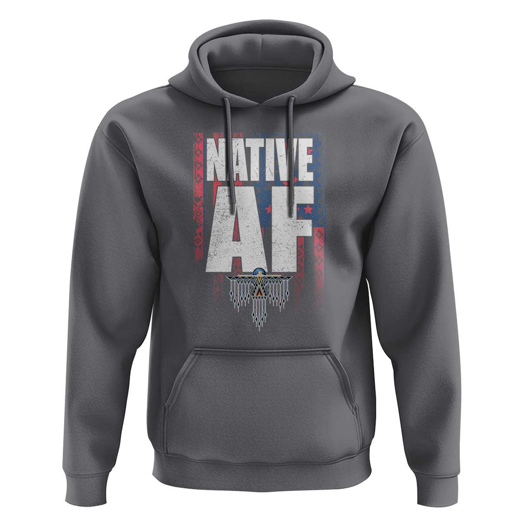 Native American Indian Hoodie Native AF Indigenous Vintage Thunderbird TS11 Charcoal Print Your Wear