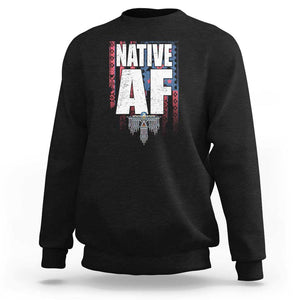 Native American Indian Sweatshirt Native AF Indigenous Vintage Thunderbird TS11 Black Print Your Wear