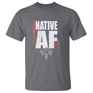 Native American Indian T Shirt Native AF Indigenous Vintage Thunderbird TS11 Charcoal Print Your Wear