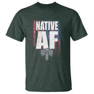 Native American Indian T Shirt Native AF Indigenous Vintage Thunderbird TS11 Dark Forest Green Print Your Wear