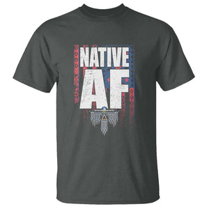 Native American Indian T Shirt Native AF Indigenous Vintage Thunderbird TS11 Dark Heather Print Your Wear