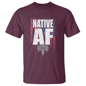 Native American Indian T Shirt Native AF Indigenous Vintage Thunderbird TS11 Maroon Print Your Wear