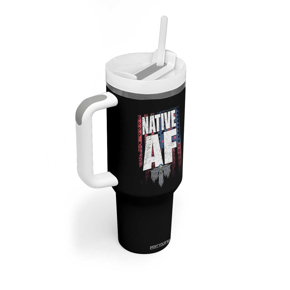 Native American Indian Tumbler With Handle Native AF Indigenous Vintage Thunderbird TS11 Print Your Wear