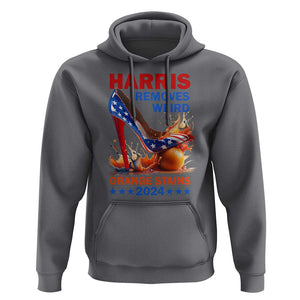 Kamala Supporter Hoodie Harris Removes Weird Orange Stains 2024 High Heels American Flag TS11 Charcoal Print Your Wear