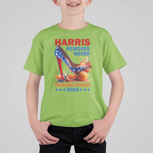 Kamala Supporter T Shirt For Kid Harris Removes Weird Orange Stains 2024 High Heels American Flag TS11 Lime Print Your Wear