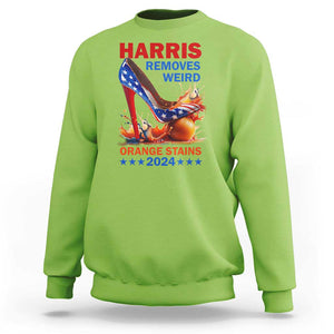 Kamala Supporter Sweatshirt Harris Removes Weird Orange Stains 2024 High Heels American Flag TS11 Lime Print Your Wear