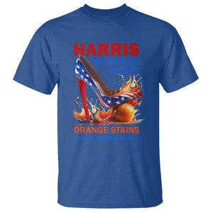 Kamala Supporter T Shirt Harris Removes Weird Orange Stains 2024 High Heels American Flag TS11 Royal Blue Print Your Wear