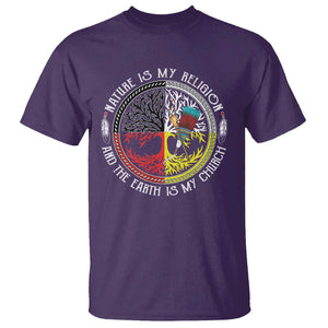 Native Americans T Shirt Nature Is My Religion And The Earth Is My Church Tree Peyote TS11 Purple Print Your Wear