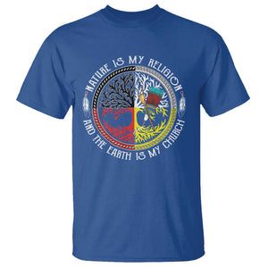 Native Americans T Shirt Nature Is My Religion And The Earth Is My Church Tree Peyote TS11 Royal Blue Print Your Wear