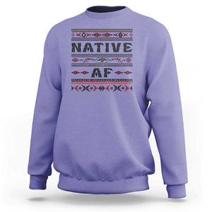 Native American Indian Sweatshirt Native AF Vintage Beadwork Indigenous Pride TS11 Violet Print Your Wear