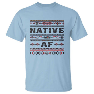 Native American Indian T Shirt Native AF Vintage Beadwork Indigenous Pride TS11 Light Blue Print Your Wear