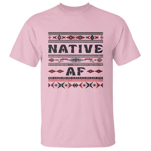 Native American Indian T Shirt Native AF Vintage Beadwork Indigenous Pride TS11 Light Pink Print Your Wear