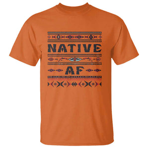 Native American Indian T Shirt Native AF Vintage Beadwork Indigenous Pride TS11 Orange Print Your Wear